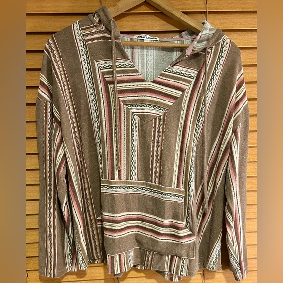 Wallflower Hacci Baja Hoodie Earthy Tone Knit Sweater size 2XL - Picture 1 of 9